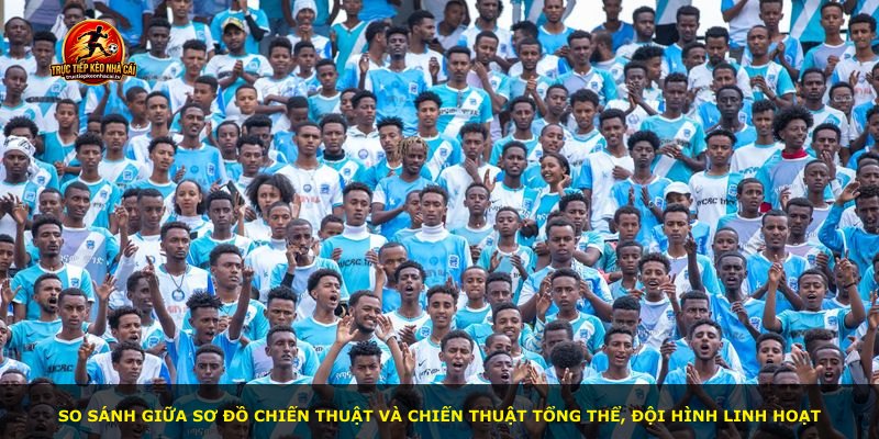 So sánh giữa sơ đồ chiến thuật và chiến thuật tổng thể, đội hình linh hoạt