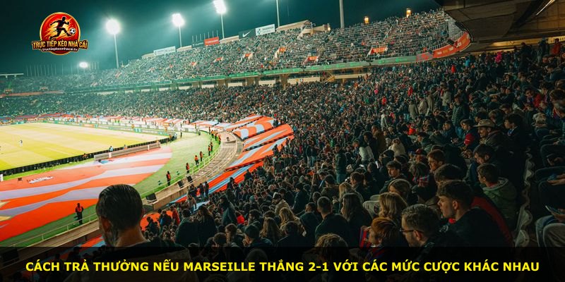Cách trả thưởng nếu Marseille thắng 2-1 với các mức cược khác nhau